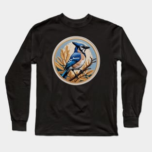 Blue Jay Embroidered Patch Long Sleeve T-Shirt